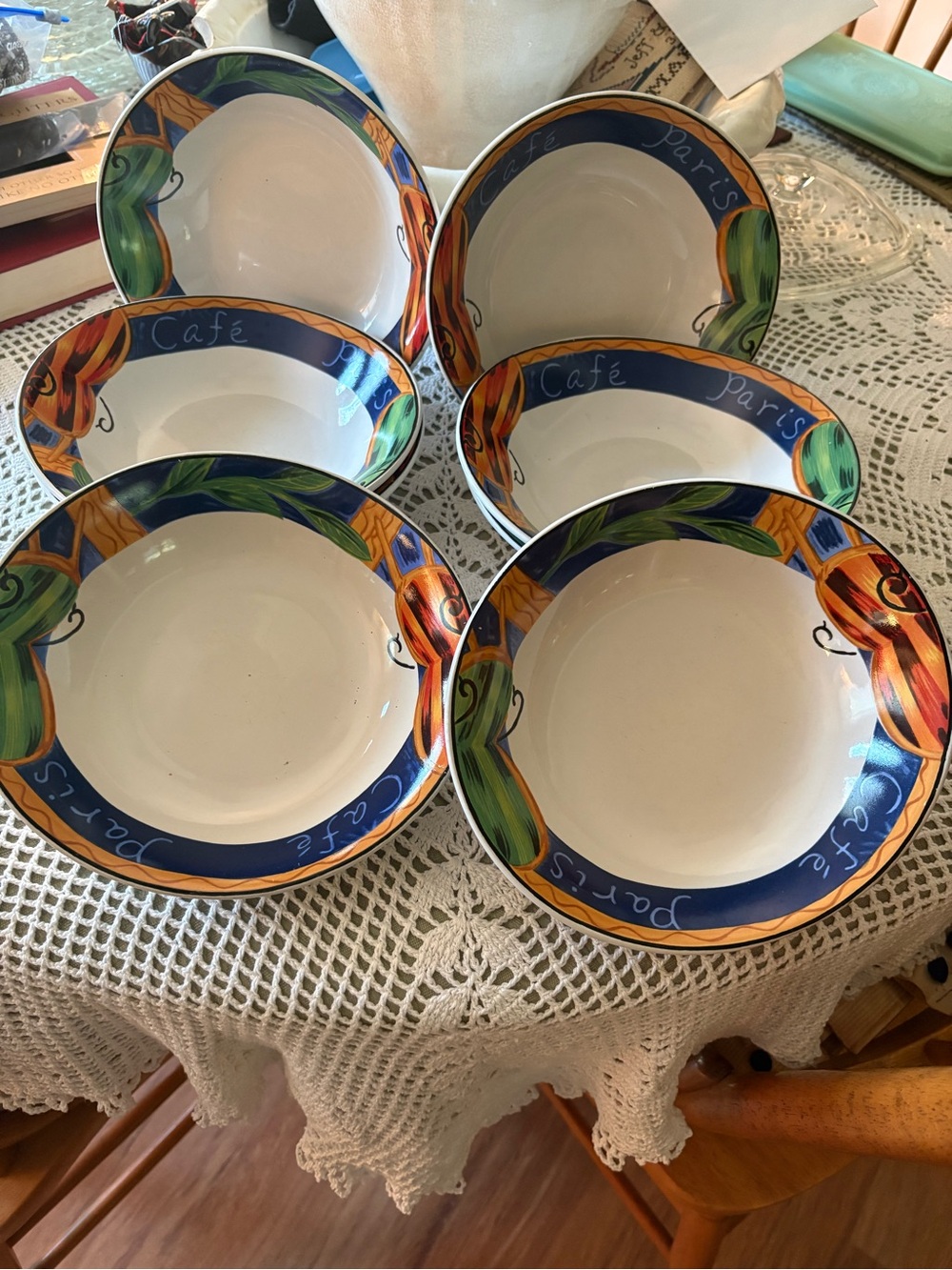 Café Paris Sango Misono Soup/Cereal Bowls - Blue, Orange & Green (Set of 8)